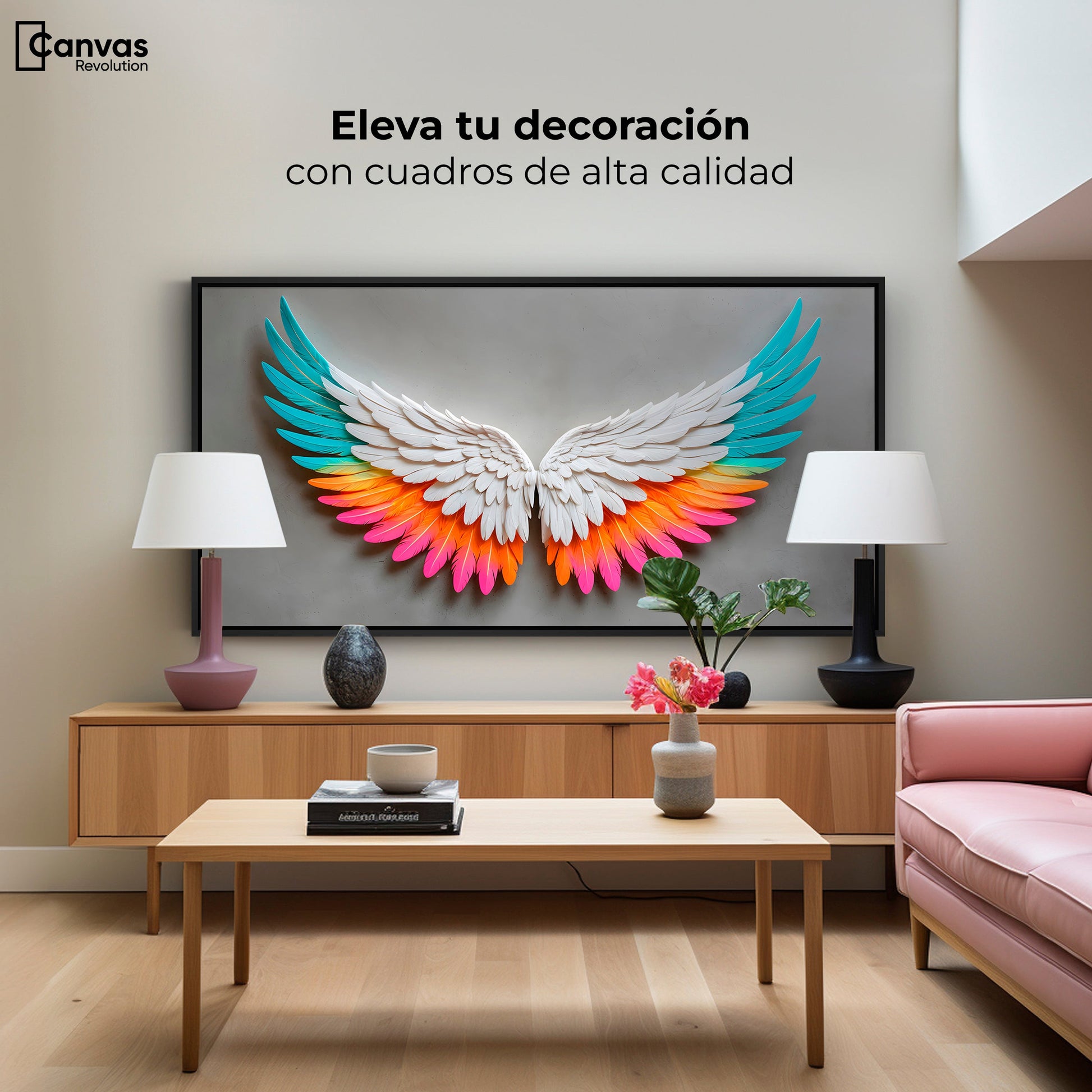 Cuadros Decorativos Canvas Revolution | Alas Angel Armonia | Montaje2
