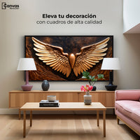 Cuadros Decorativos Canvas Revolution | Alas Angel Cobre | Montaje2