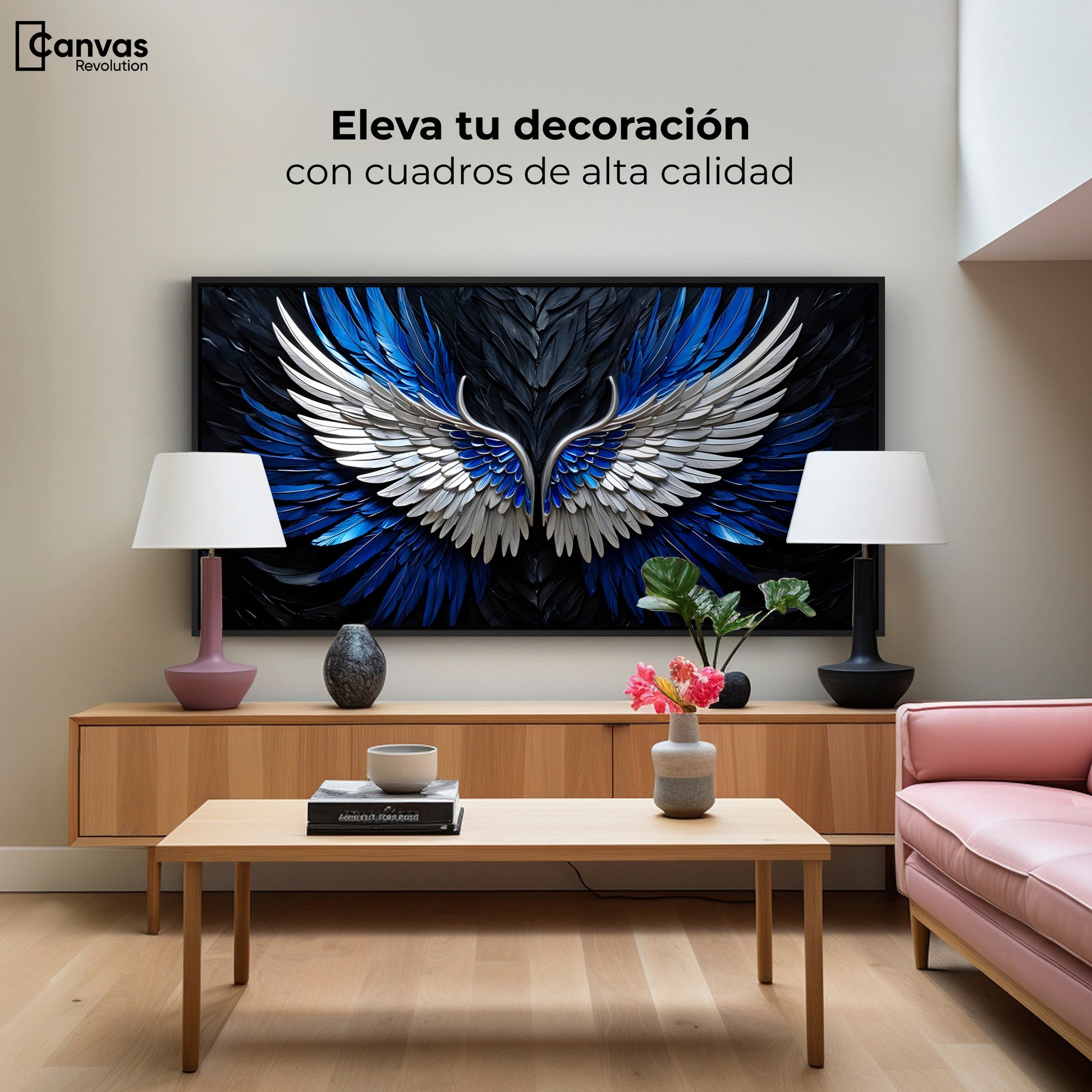 Cuadros Decorativos Canvas Revolution | Alas Angel Cosmico | Montaje2