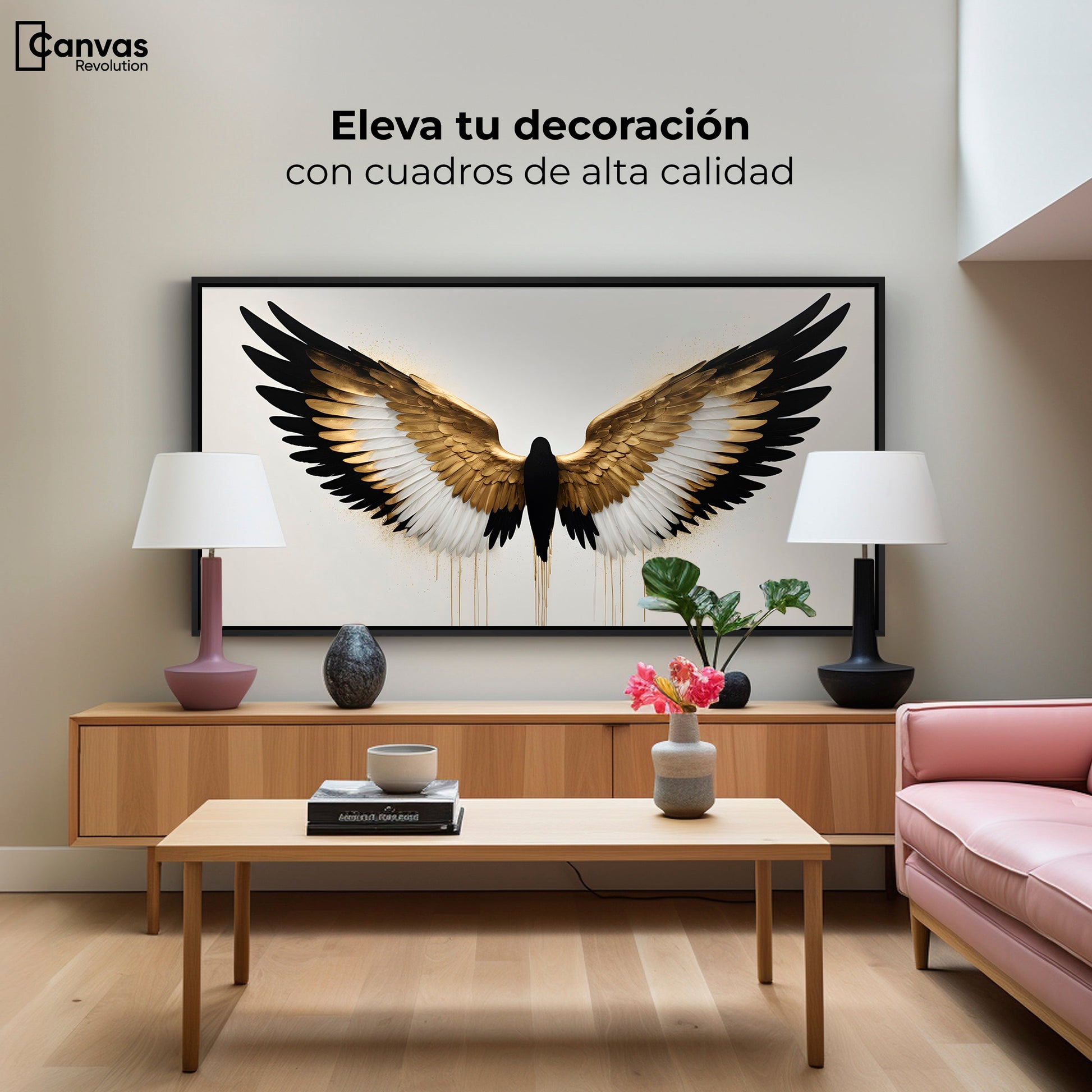 Cuadros Decorativos Canvas Revolution | Alas Angel Fusion | Montaje2
