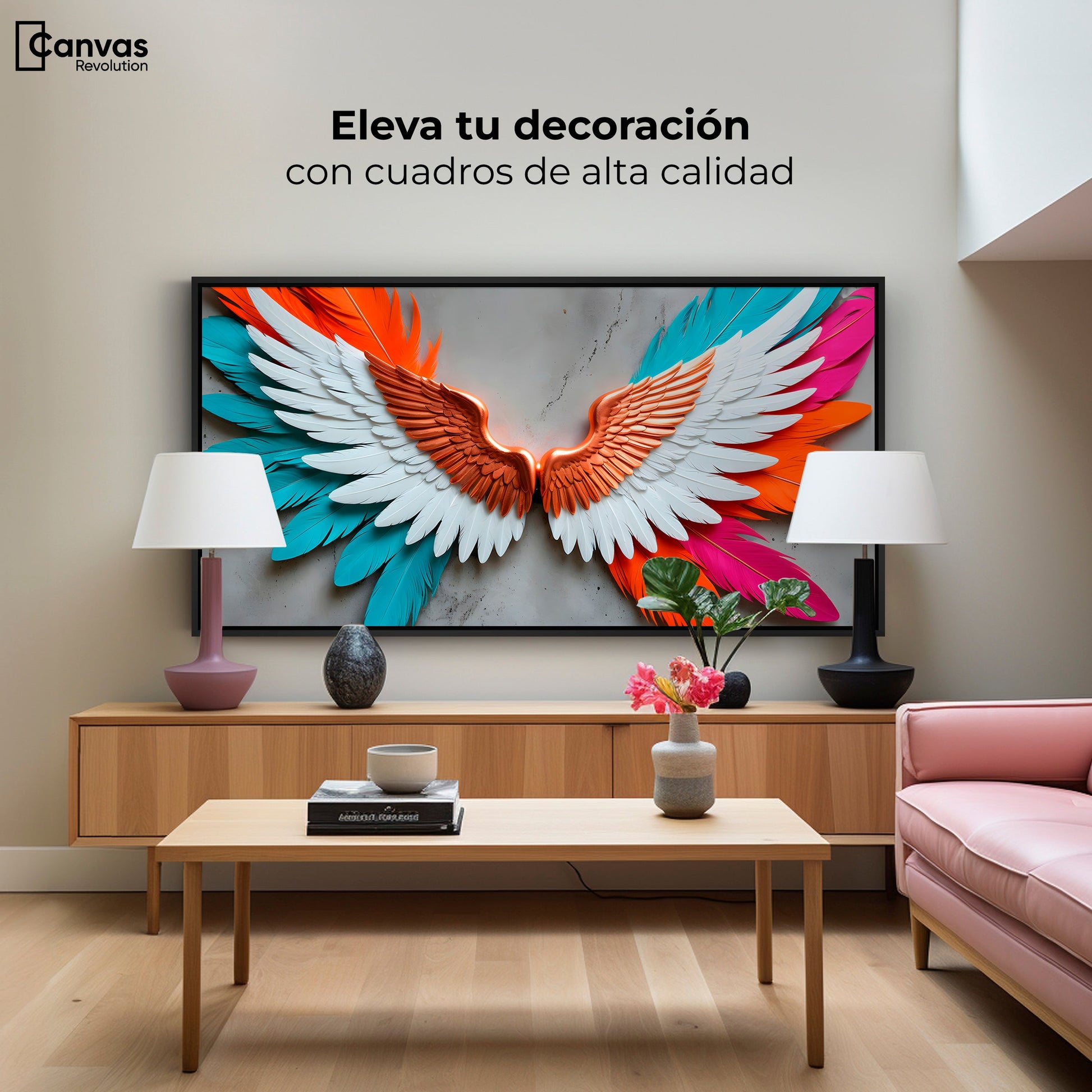 Cuadros Decorativos Canvas Revolution | Alas Angel Infinito | Montaje2