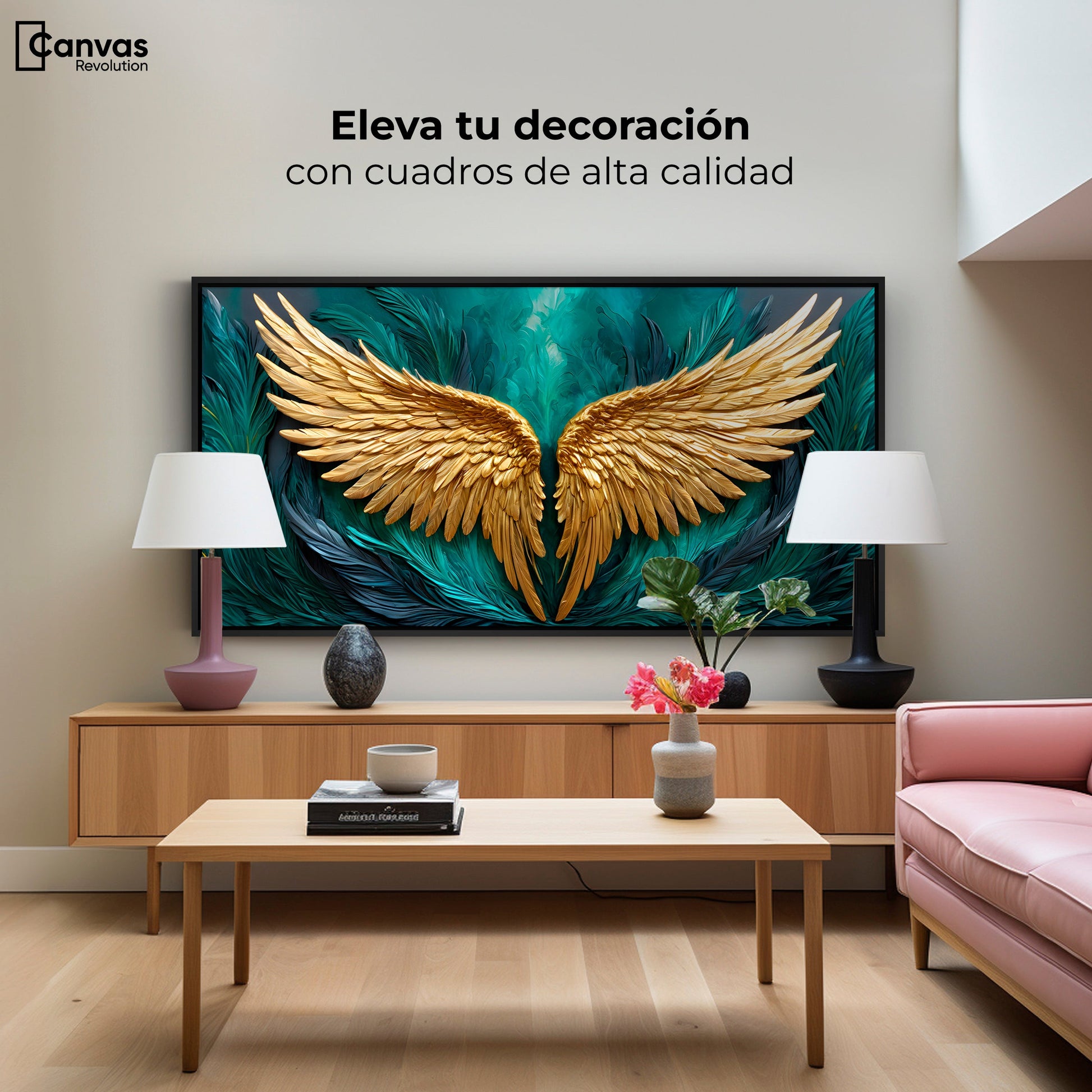 Cuadros Decorativos Canvas Revolution | Alas Angel Libre | Montaje2