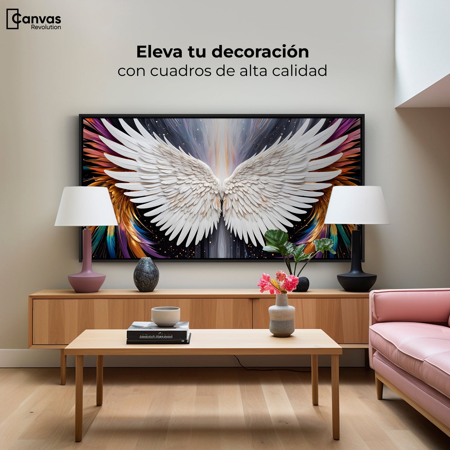 Cuadros Decorativos Canvas Revolution | Alas Angel Mistico | Montaje2