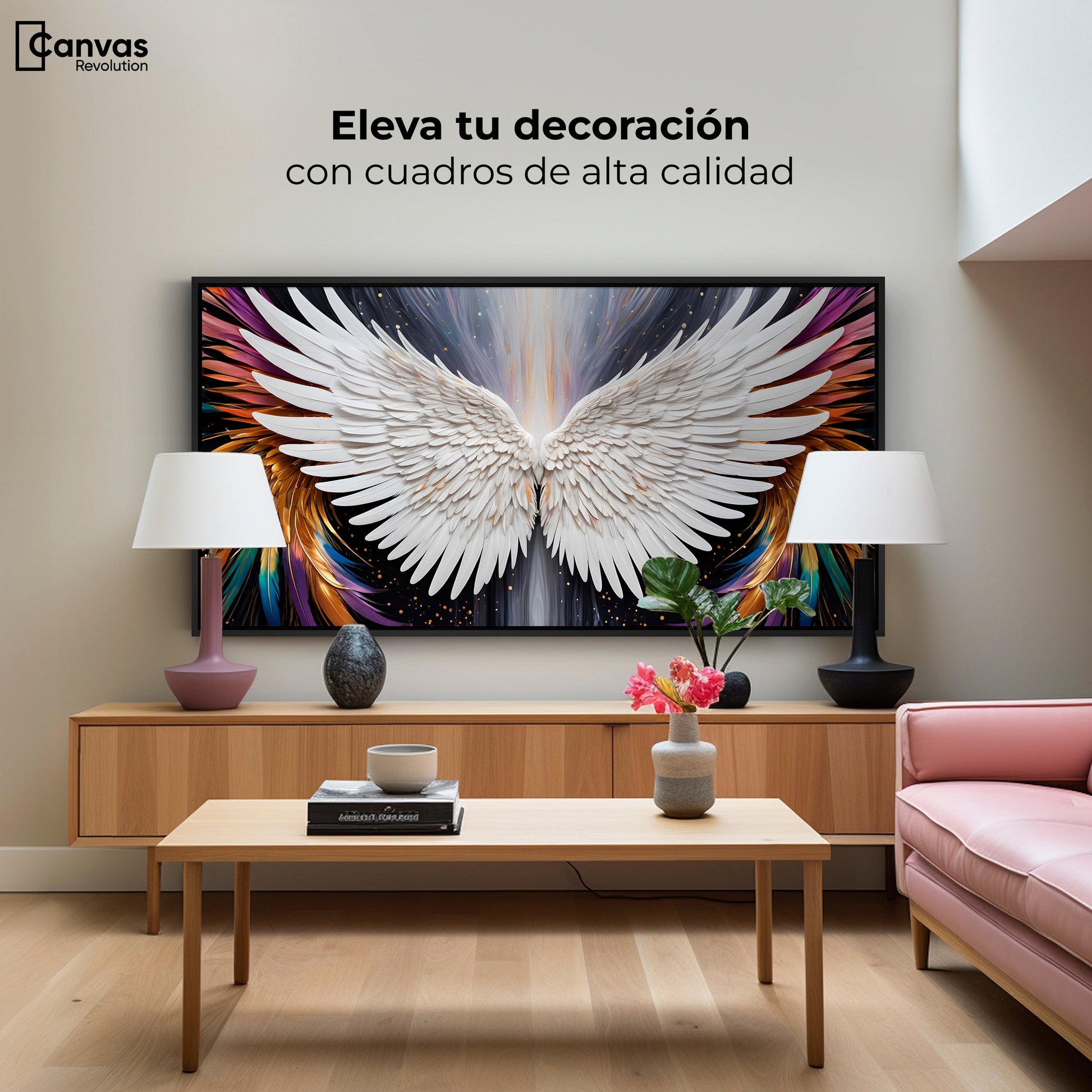 Cuadros Decorativos Canvas Revolution | Alas Angel Mistico | Montaje2