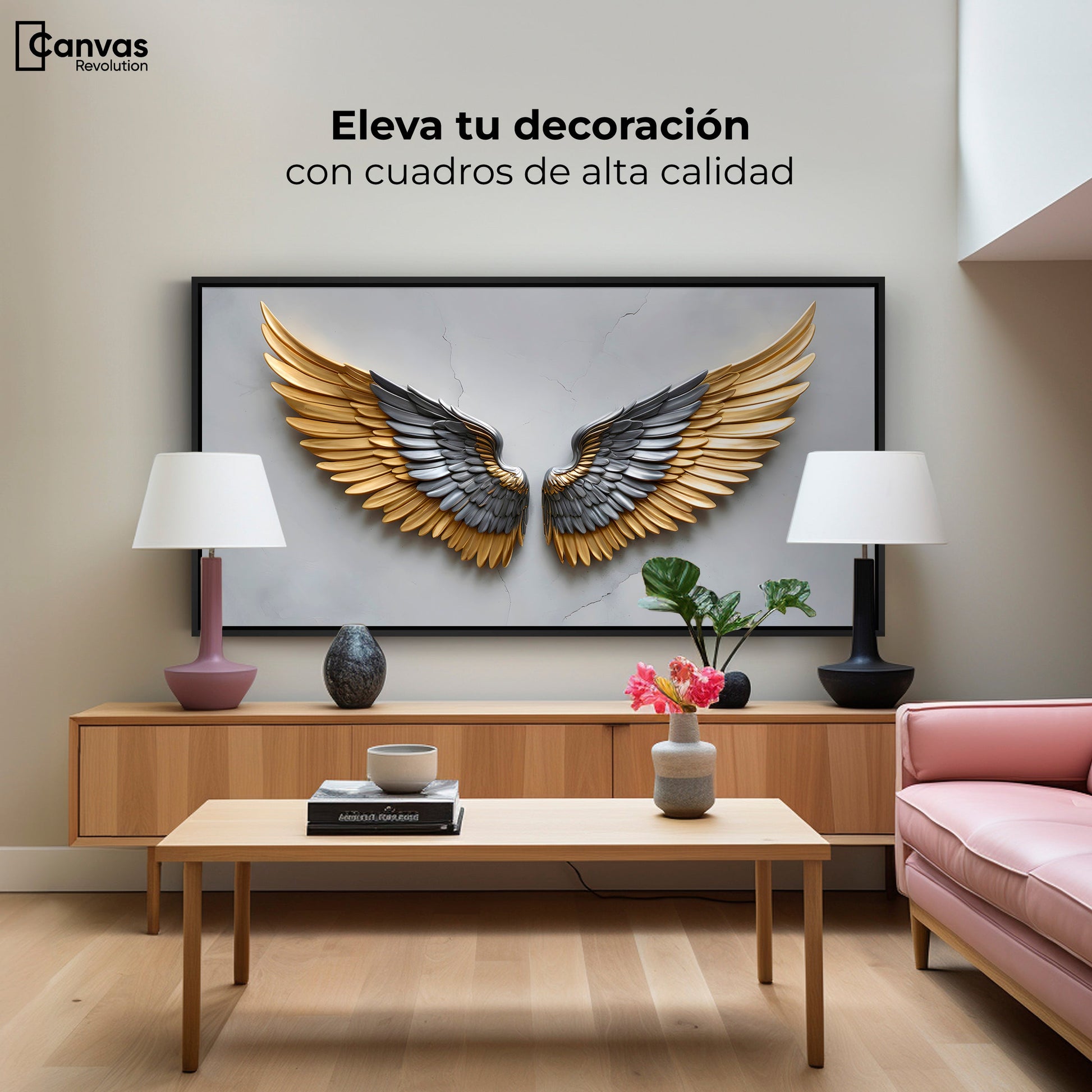 Cuadros Decorativos Canvas Revolution | Alas Angel Sereno | Montaje2