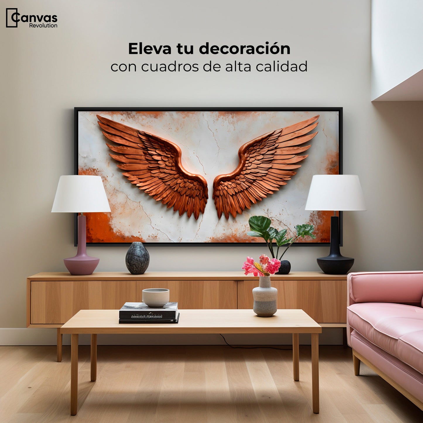Cuadros Decorativos Canvas Revolution | Alas Angel Sublime | Montaje2