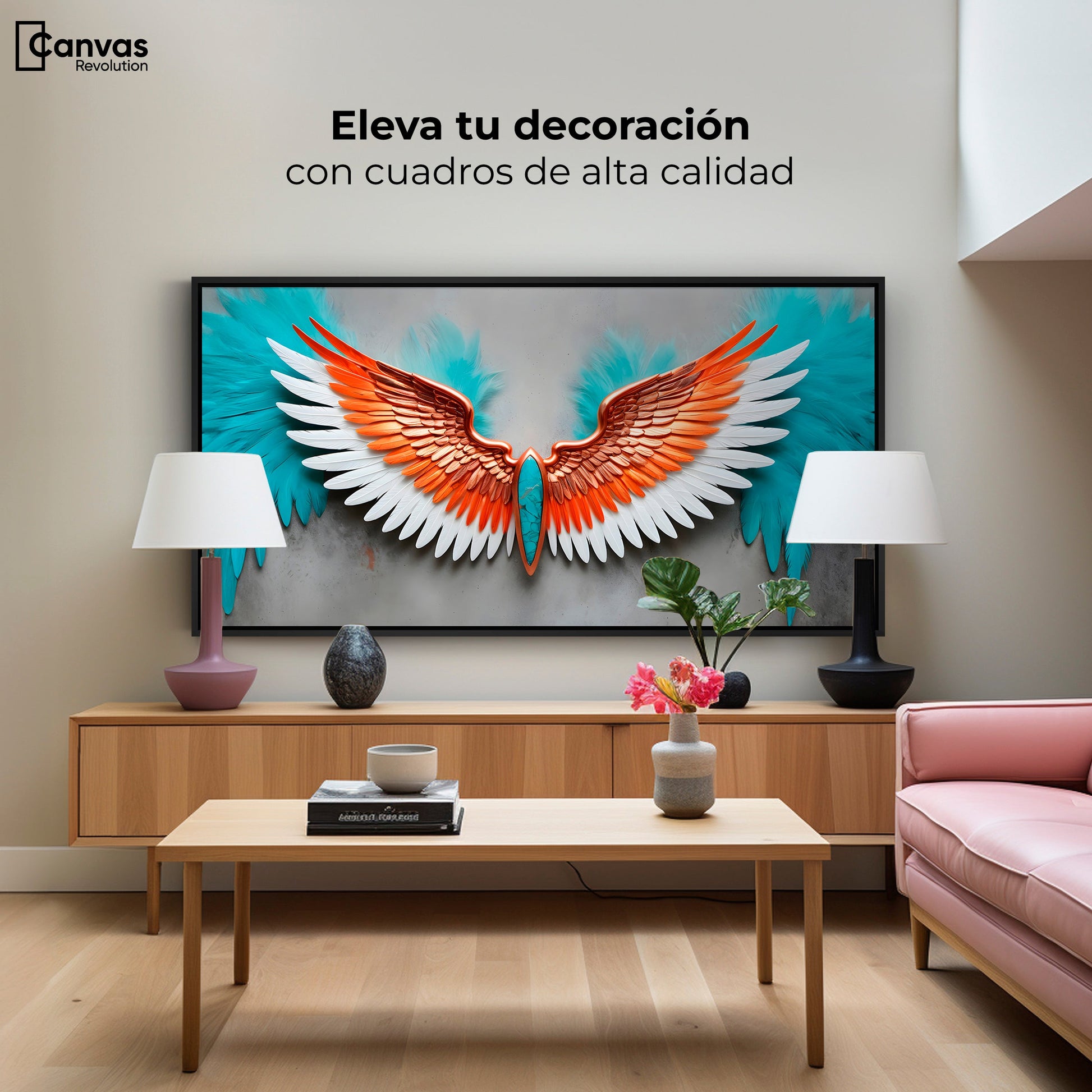 Cuadros Decorativos Canvas Revolution | Alas Angel Suenos | Montaje2