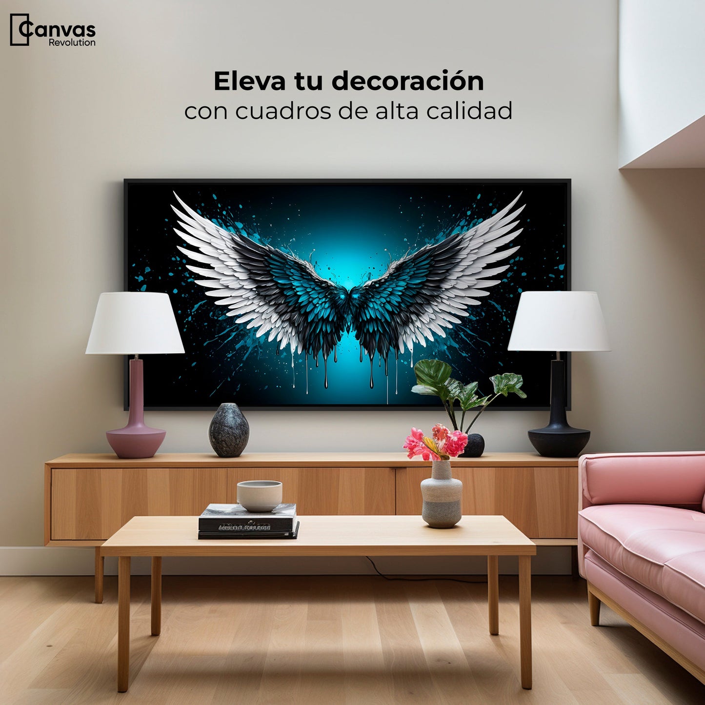 Cuadros Decorativos Canvas Revolution | Alas Angel Vuelo | Montaje2