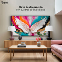 Cuadros Decorativos Canvas Revolution | Alas Fusion Color | Montaje2