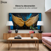 Cuadros Decorativos Canvas Revolution | Alas Oro Splash | Montaje2