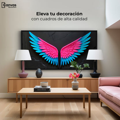 Cuadros Decorativos Canvas Revolution | Alas Vuelo De Luz | Montaje2