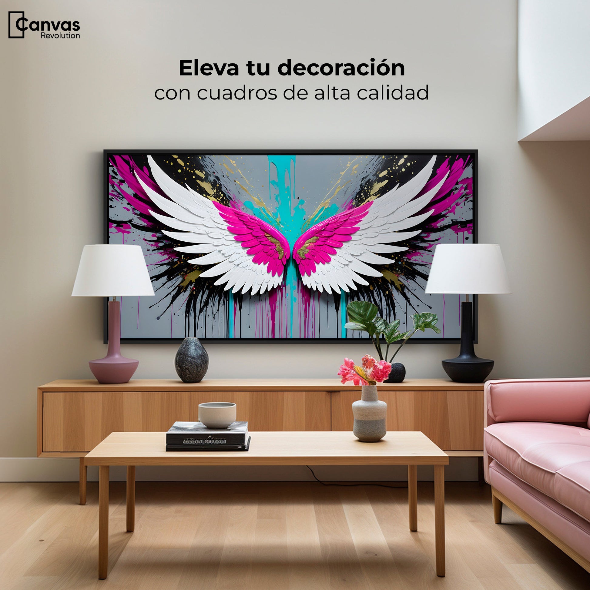 Cuadros Decorativos Canvas Revolution | Alas Vuelo Eterno | Montaje2