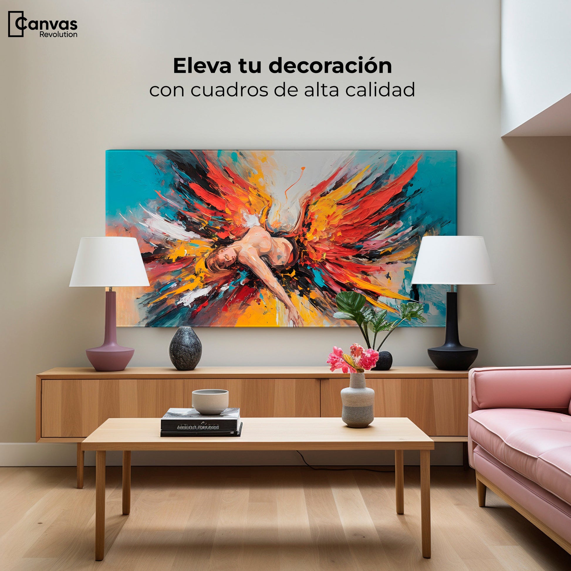 Cuadros Decorativos Canvas Revolution | Angel Caido Colores | Montaje2