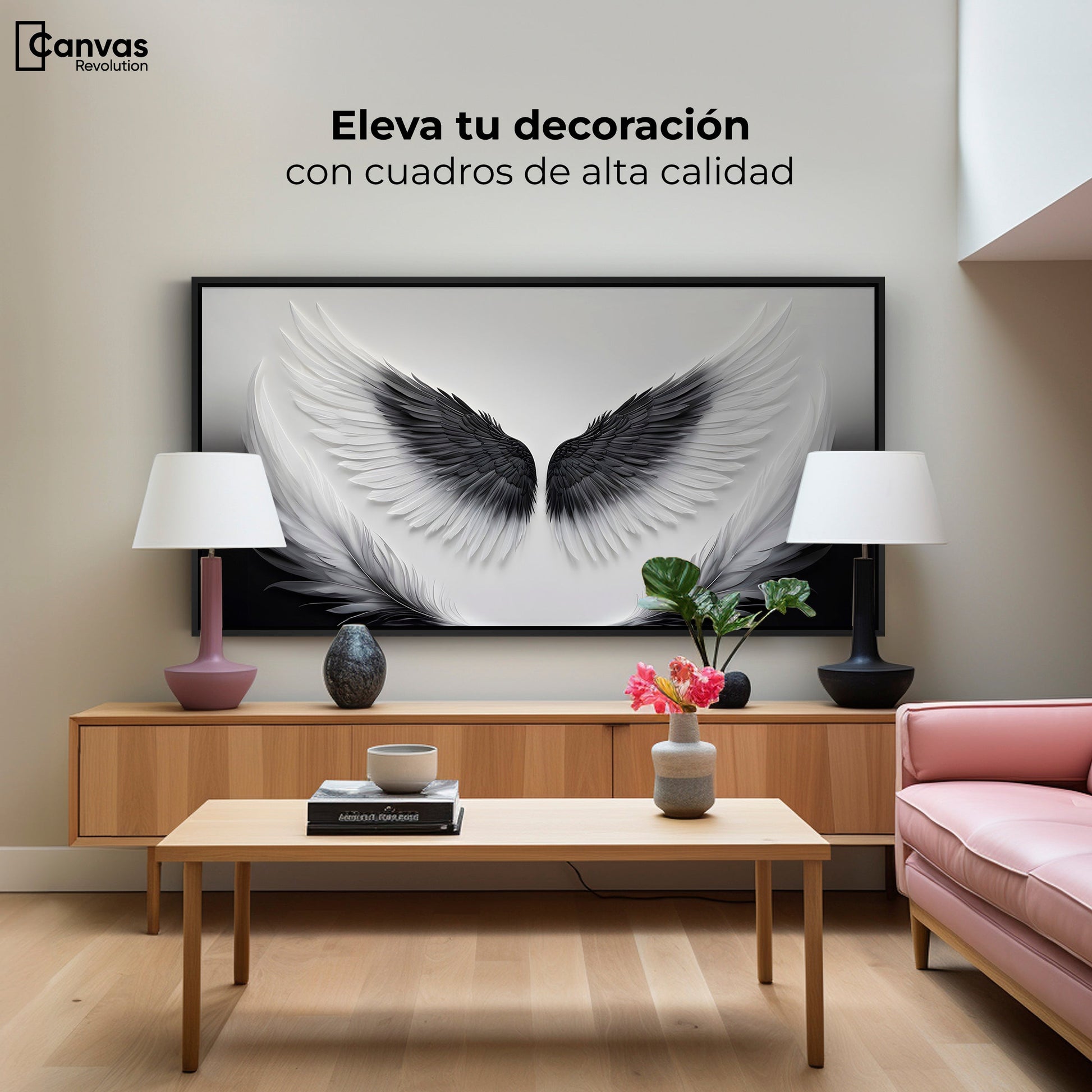 Cuadros Decorativos Canvas Revolution | Angel Vuelo Sagrado | Montaje2