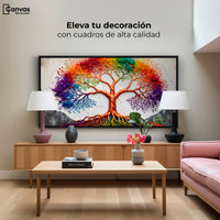 Cuadros Decorativos Canvas Revolution | Arbol Vida Arcoiris | Montaje2