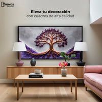 Cuadros Decorativos Canvas Revolution | Arbol Vida Lavanda | Montaje2