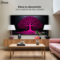 Cuadros Decorativos Canvas Revolution | Arbol Vida Rosa | Montaje2