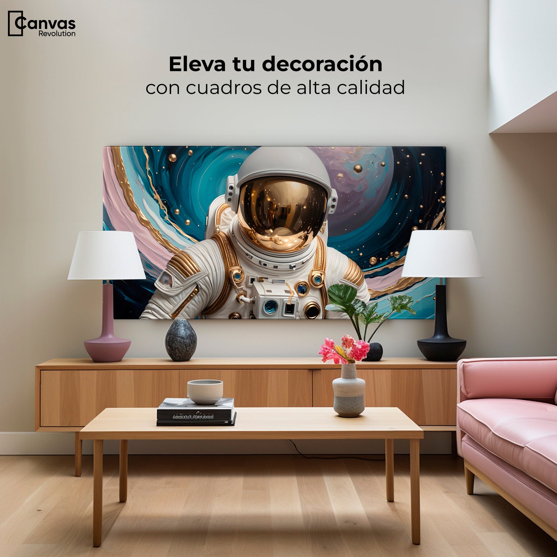 Cuadros Decorativos Canvas Revolution | Astronauta Y Luz | Montaje2