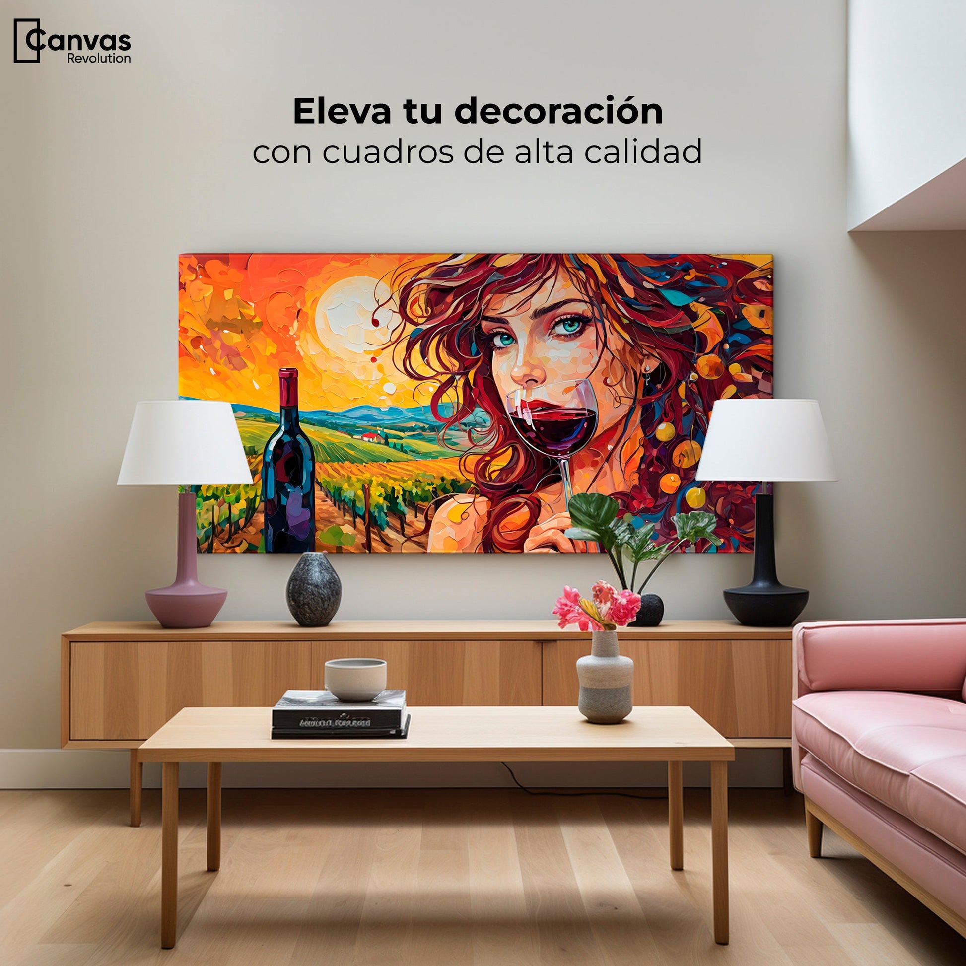 Cuadros Decorativos Canvas Revolution | Brindis Bajo Sol | Montaje2