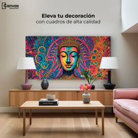 Cuadros Decorativos Canvas Revolution | Buda Mandala Neon | Montaje2