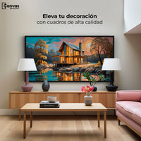 Cuadros Decorativos Canvas Revolution | Cabana Junto Lago | Montaje2