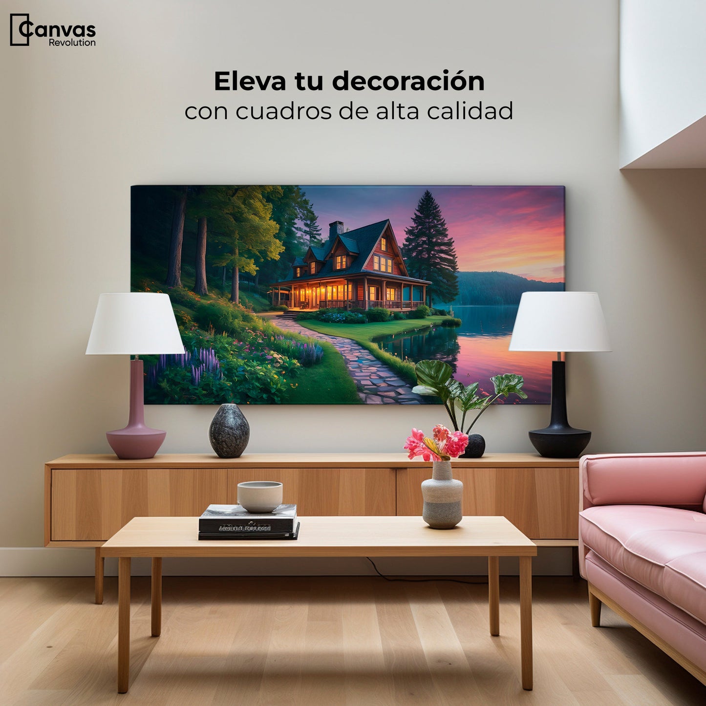 Cuadros Decorativos Canvas Revolution | Casa Junto Al Lago | Montaje2