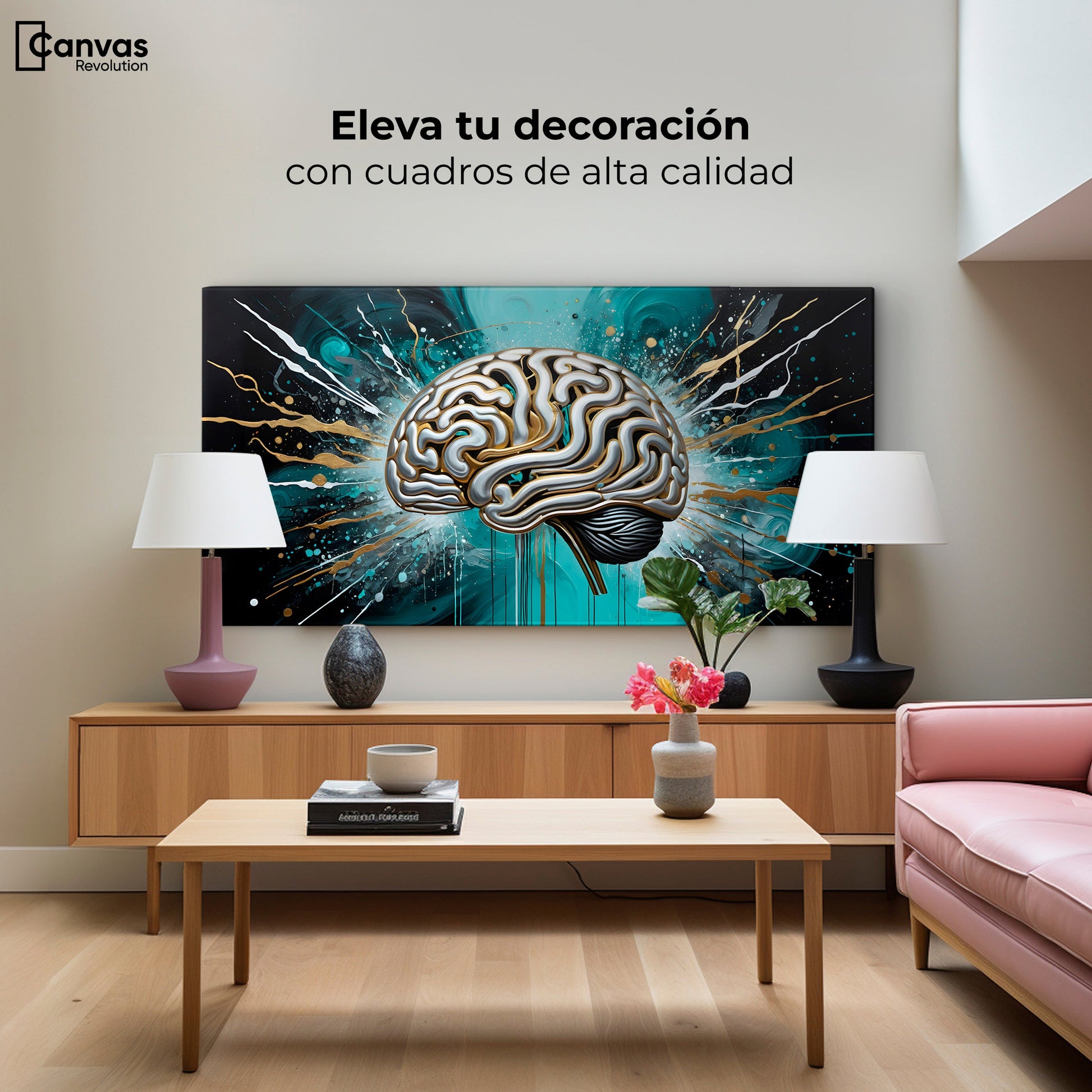 Cuadros Decorativos Canvas Revolution | Cerebro Iluminado | Montaje2