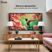 Cuadros Decorativos Canvas Revolution | Colibri Danza Flor | Montaje2