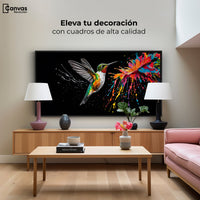 Cuadros Decorativos Canvas Revolution | Colibri Luminoso | Montaje2
