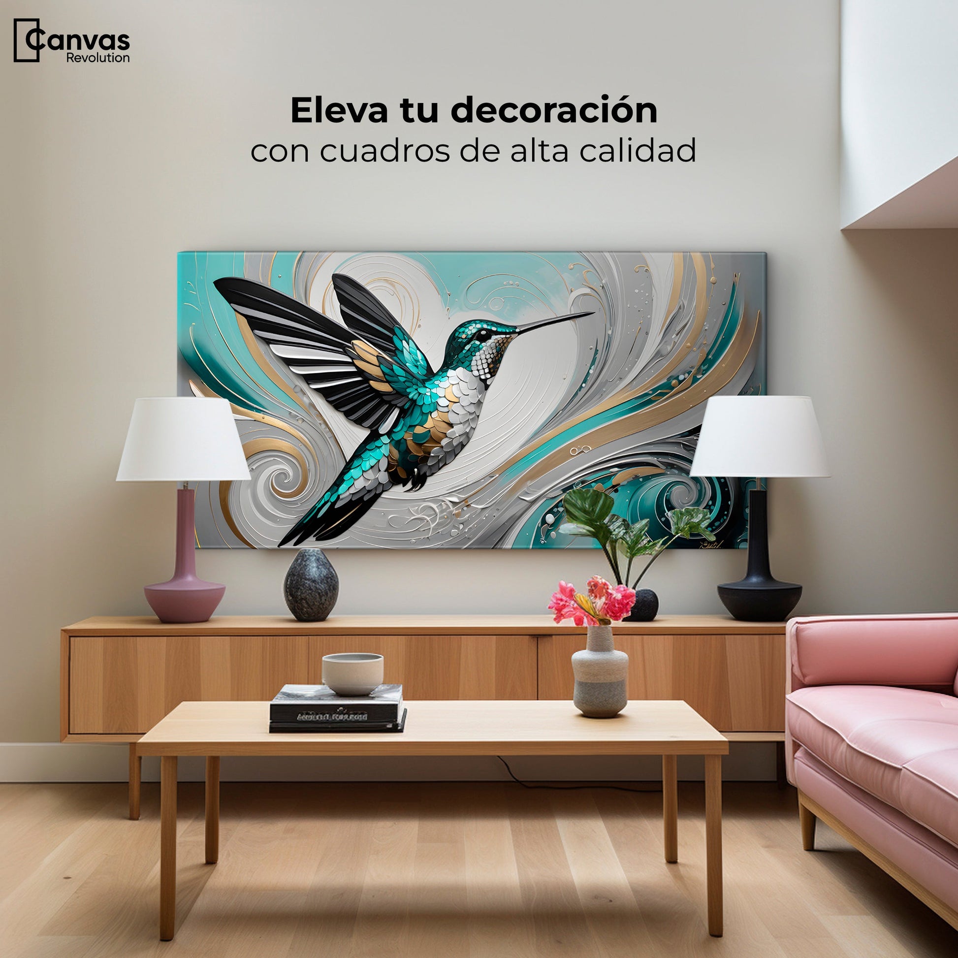 Cuadros Decorativos Canvas Revolution | Colibri Paraiso | Montaje2