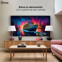 Cuadros Decorativos Canvas Revolution | Crepusculo Acuatico | Montaje2