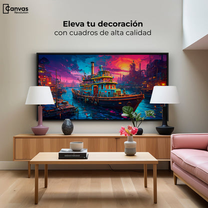 Cuadros Decorativos Canvas Revolution | Crepusculo Nautico | Montaje2