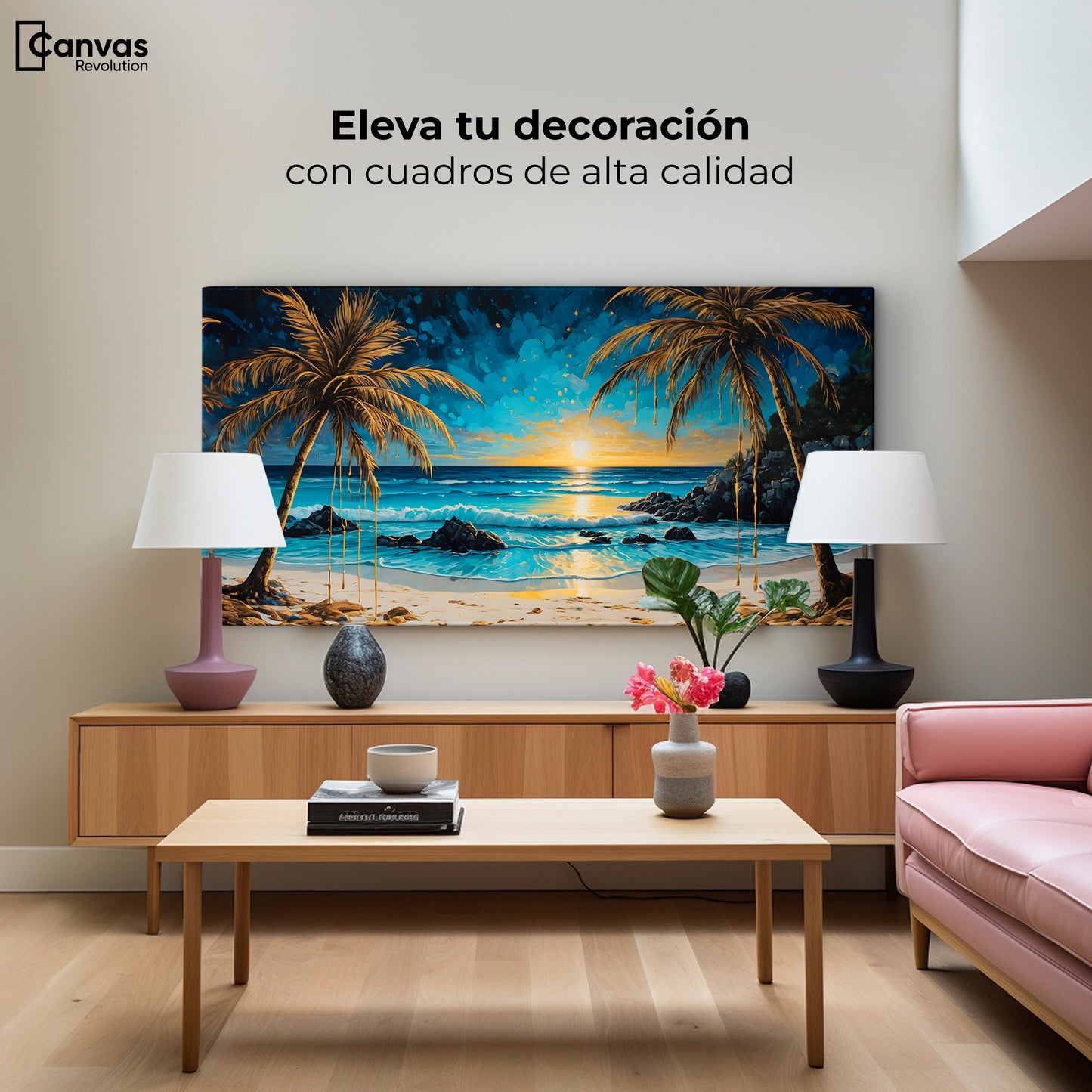 Cuadros Decorativos Canvas Revolution | Crepusculo Tropical | Montaje2