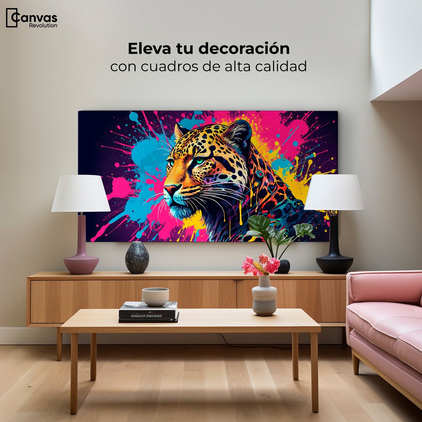 Cuadros Decorativos Canvas Revolution | Depredador Neon | Montaje2