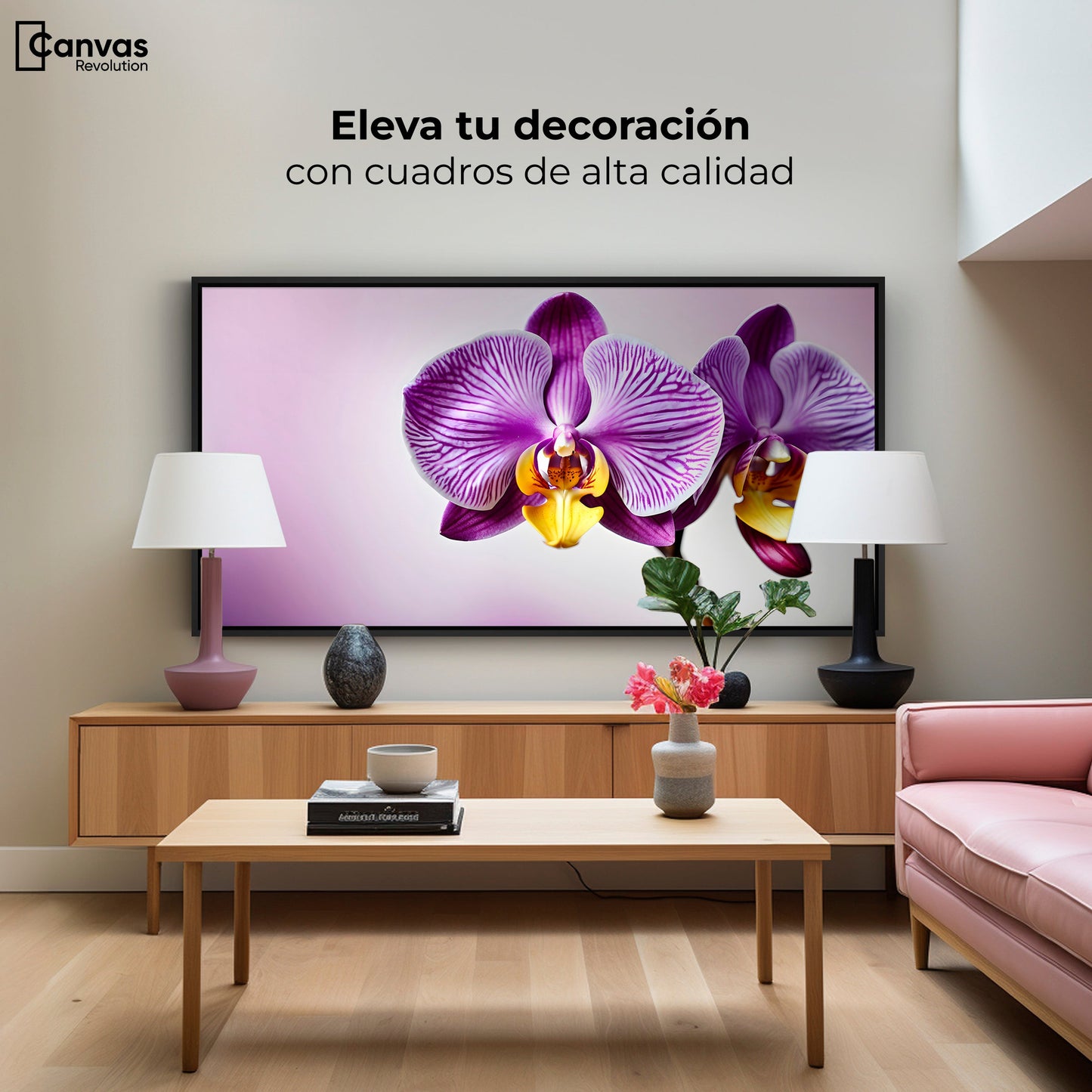 Cuadros Decorativos Canvas Revolution | Esencia Violeta | Montaje2