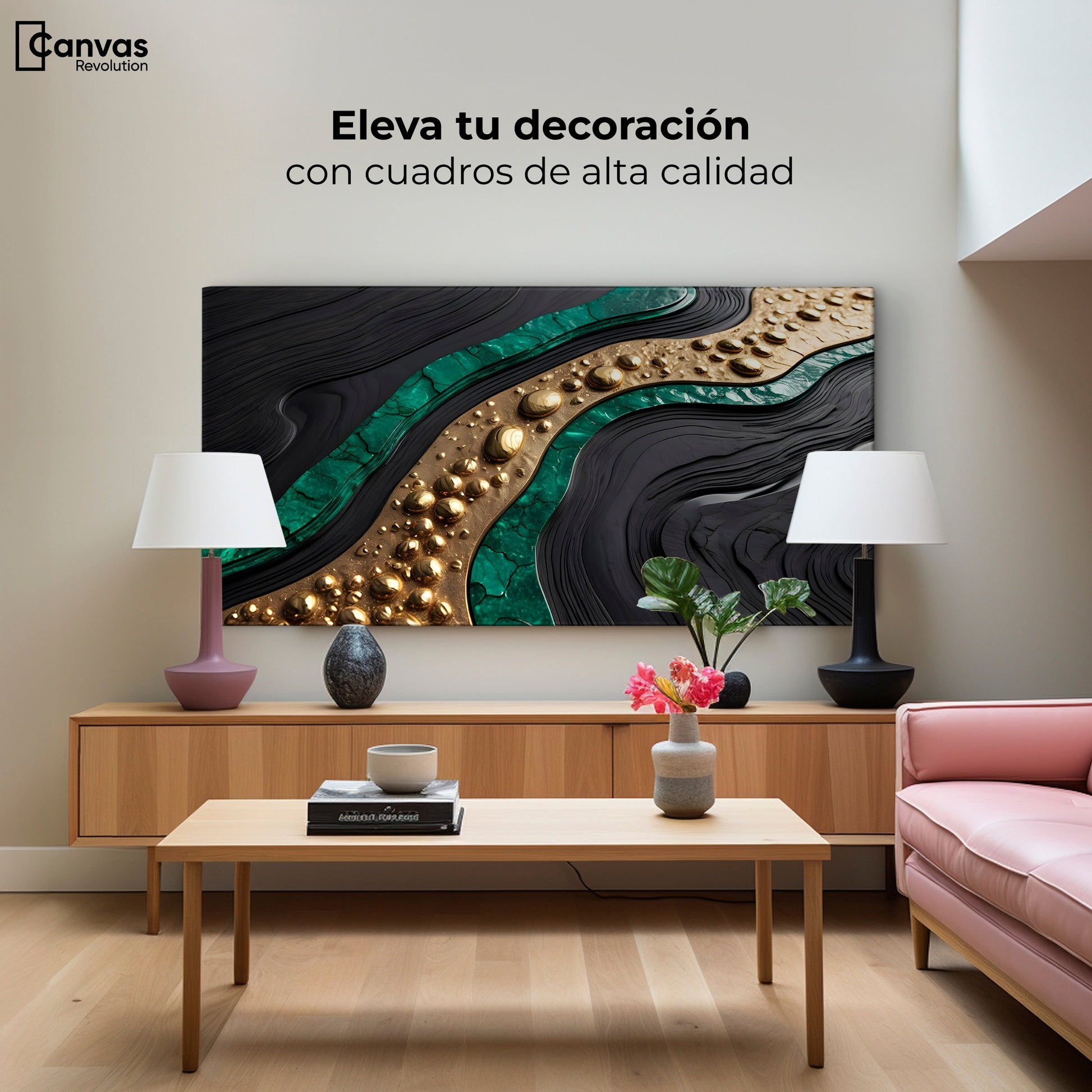 Cuadros Decorativos Canvas Revolution | Espejismo Metalico | Montaje2