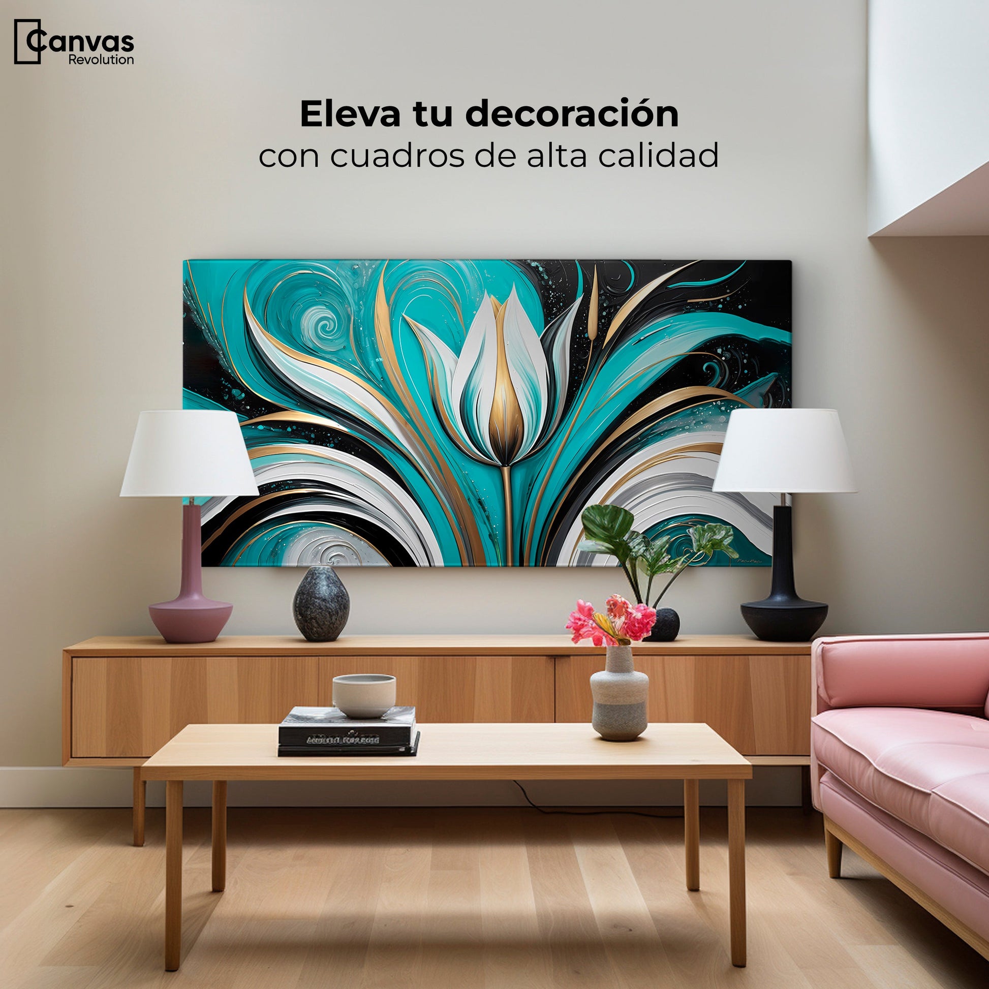 Cuadros Decorativos Canvas Revolution | Flor Eterna Viva | Montaje2