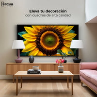 Cuadros Decorativos Canvas Revolution | Girasol Cercano | Montaje2