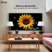 Cuadros Decorativos Canvas Revolution | Girasol En Vuelo | Montaje2