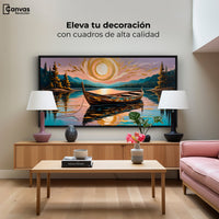 Cuadros Decorativos Canvas Revolution | Lago De Luz Dorada | Montaje2