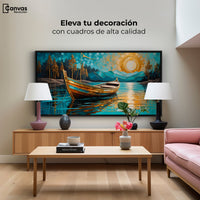 Cuadros Decorativos Canvas Revolution | Lago Dorado Y Balza | Montaje2