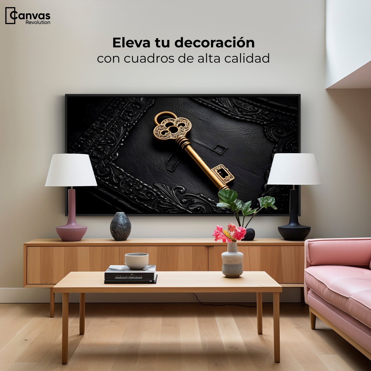 Cuadros Decorativos Canvas Revolution | Llave Dorada | Montaje2