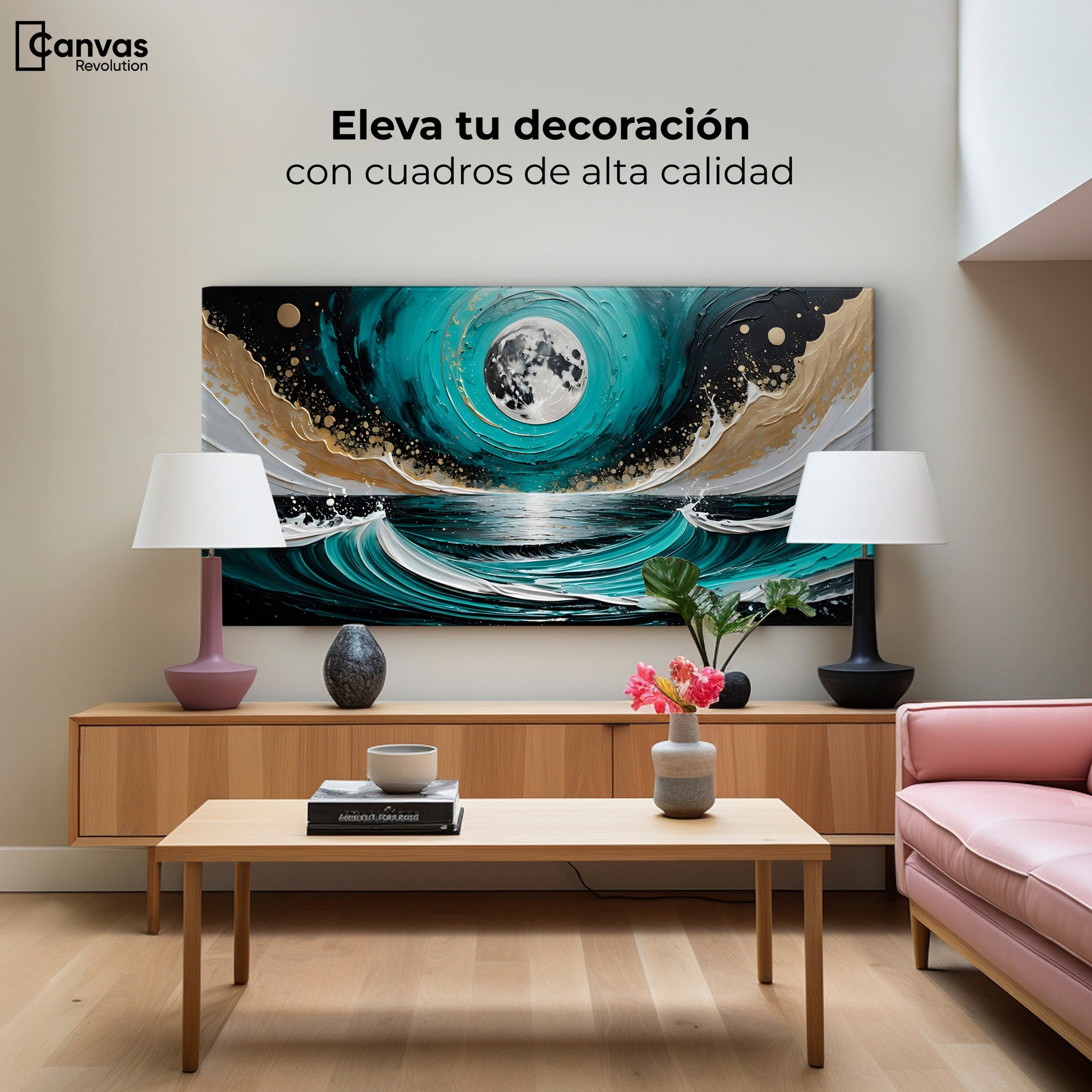 Cuadros Decorativos Canvas Revolution | Luna Y Marea Real | Montaje2