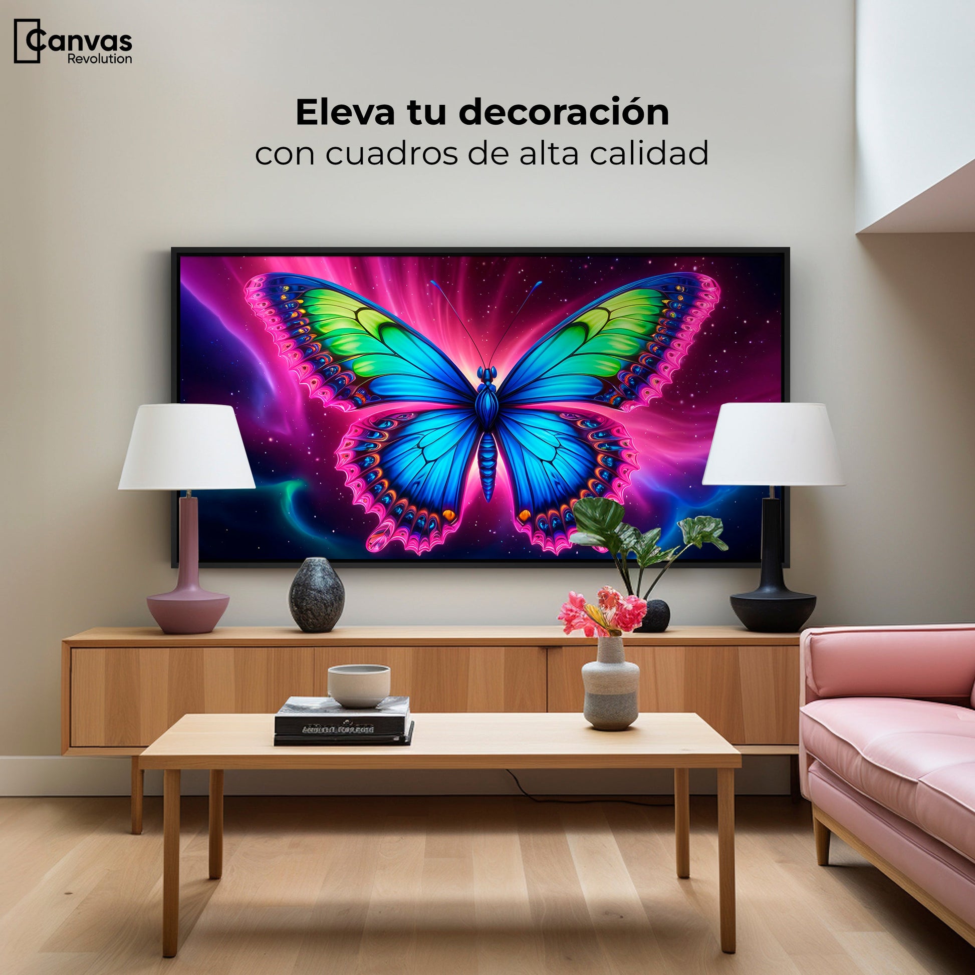 Cuadros Decorativos Canvas Revolution | Mariposa Nebulosa | Montaje2