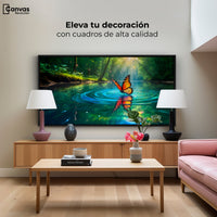 Cuadros Decorativos Canvas Revolution | Mariposa Y Agua | Montaje2