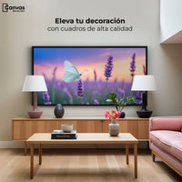 Cuadros Decorativos Canvas Revolution | Mariposa Y Lavanda | Montaje2