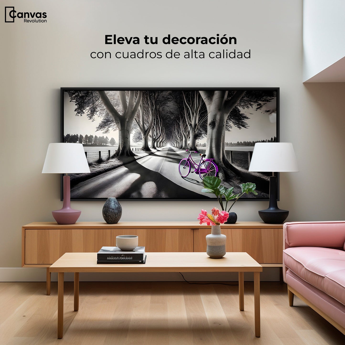 Cuadros Decorativos Canvas Revolution | Morado Natural | Montaje2