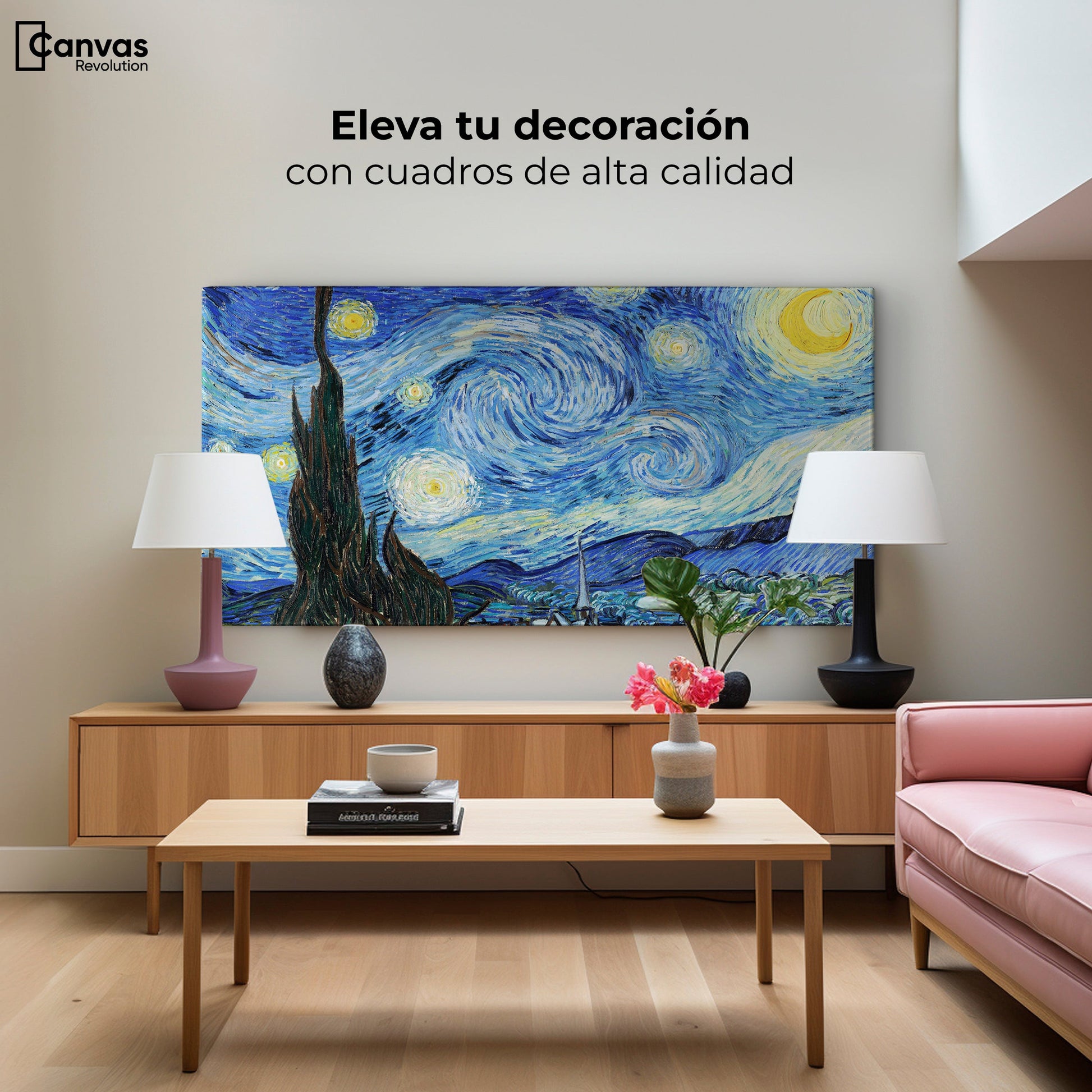 Cuadros Decorativos Canvas Revolution | Noche Estrellada Por Vincent Van Gogh | Montaje2