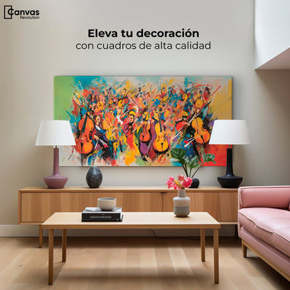 Cuadros Decorativos Canvas Revolution | Orquesta De Colores | Montaje2