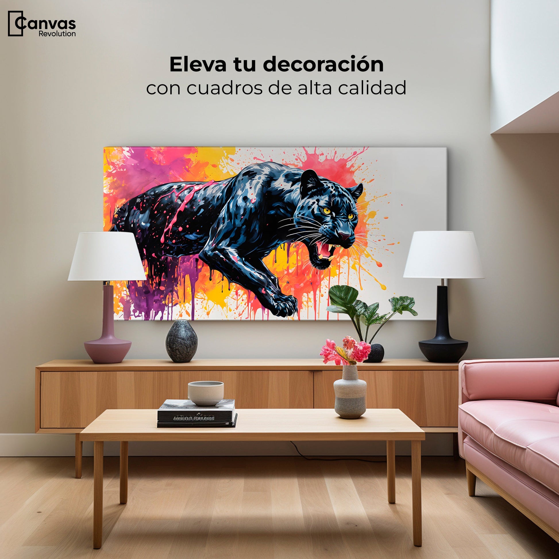 Cuadros Decorativos Canvas Revolution | Pantera Colores | Montaje2